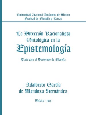 cover image of La Dirección Racionalista Ontológica En la Epistemología